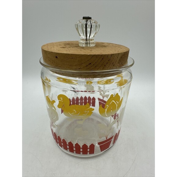 Vintage Jar Anchor Hocking Glass Biscuit Canister Storage 1940 - Picture 4 of 10